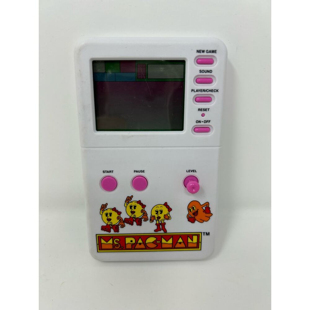 Namco Vintage Retro Ms. Pac-Man Handheld Video Arcade Game TESTED‎
